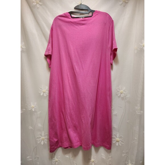 Time And Tru Women XL Pink Shirt Dress Loungewear Sleep Nightgown Loose Pajama - Picture 9 of 12